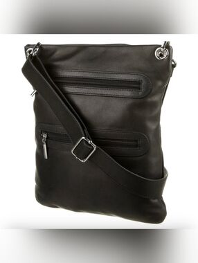 Margot McKinney Leather Medium Crossbody Bag Black